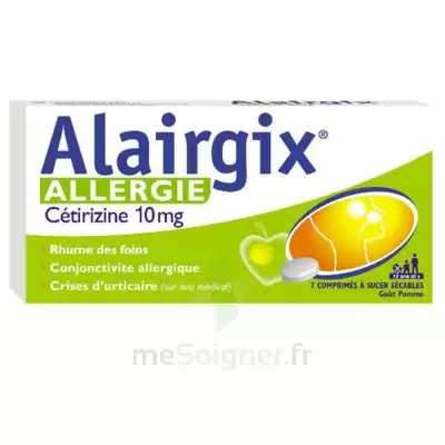 Alairgix Allergie Cetirizine 10 Mg Comprimés à Sucer Séc Plq/7 à ST-ETIENNE-DE-TULMONT